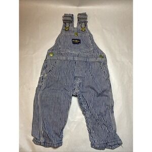VTG‎ OshKosh B'Gosh Vestbak Union USA Striped Bib Overall Engineer Toddler Boy